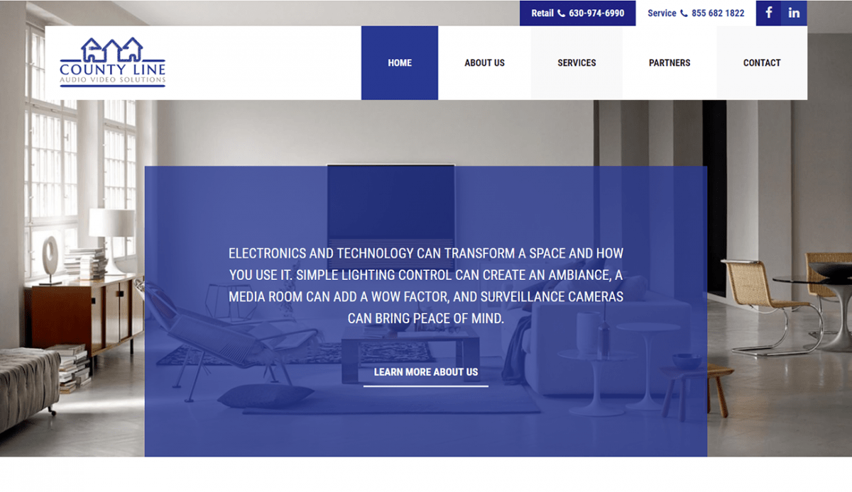 A website design for County Line Furniture Store.