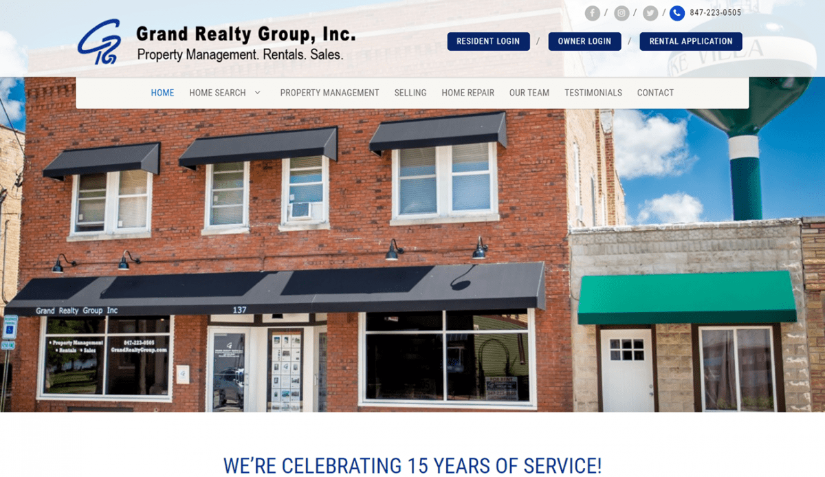 Grand Realty Group website design.
