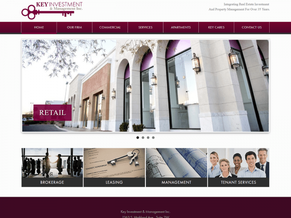 Key Investment, Property Management Web Design