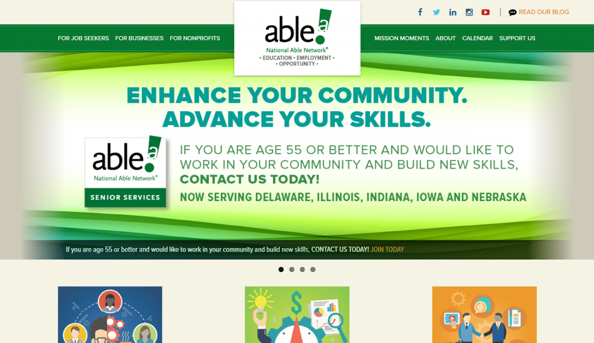 National Able Network website design.