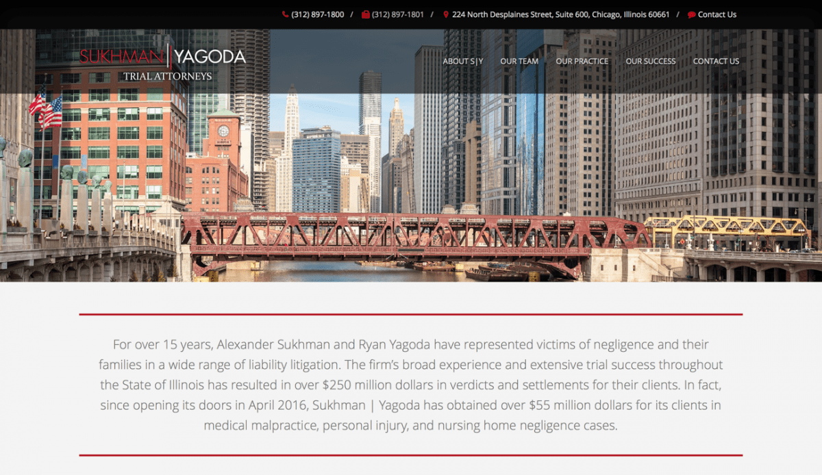 Law firm website design with Sukhman Yagoda.