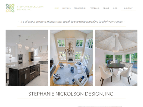 A website design for a furniture store by Stephanie Nickolson Design.