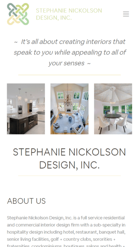 An image featuring Stephanie Nickolson's design showcasing multiple images on a web page.