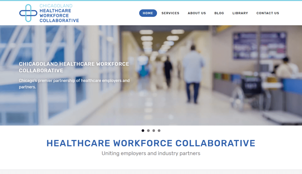 Chicagoland healthcare workforce collaborative website design.