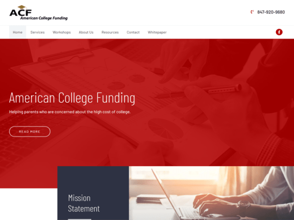 College Funding Web Design