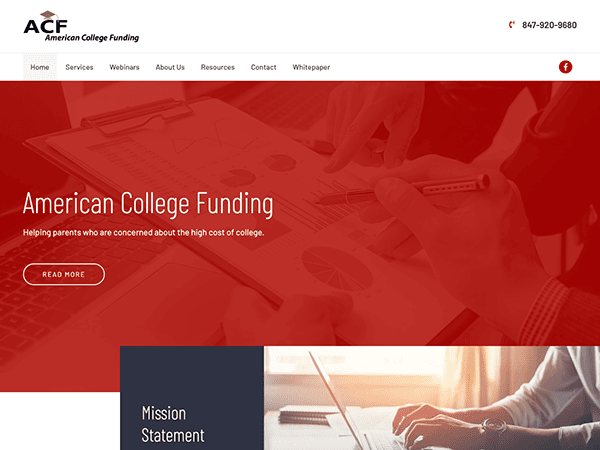 American college funding Wordpress theme for American students.
