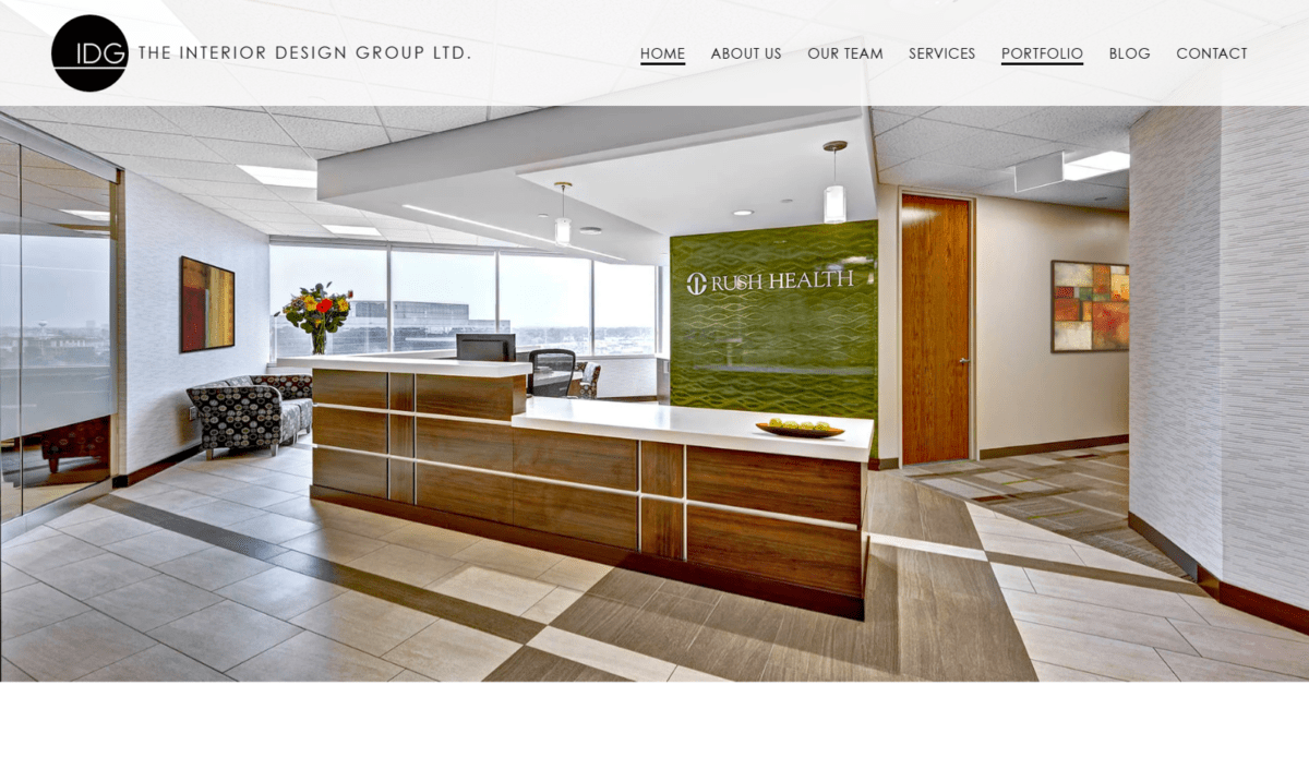 A website design for a medical office by Interior Design Group Ltd.