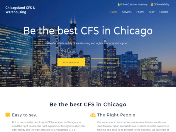 Warehousing Website Design