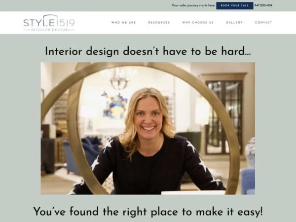 An interior design website featuring Style 1519.