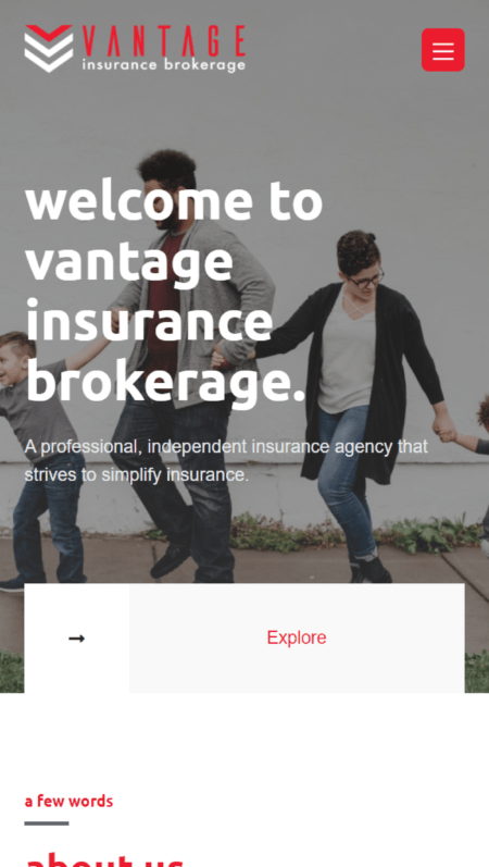 Vantage Insurance Brokerage Web Design