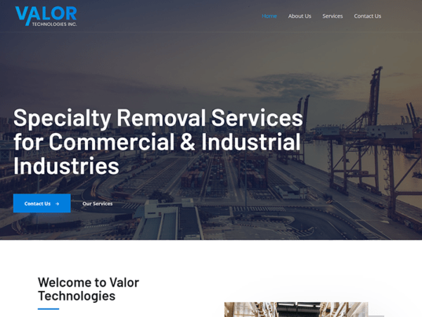 Valor wordpress theme for commercial industries.