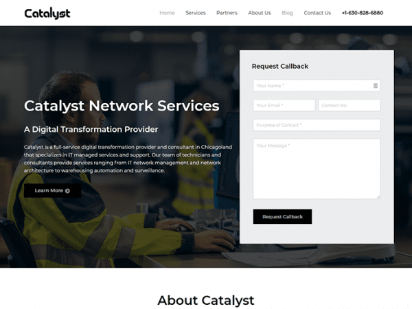 Catalyt network services WordPress theme.