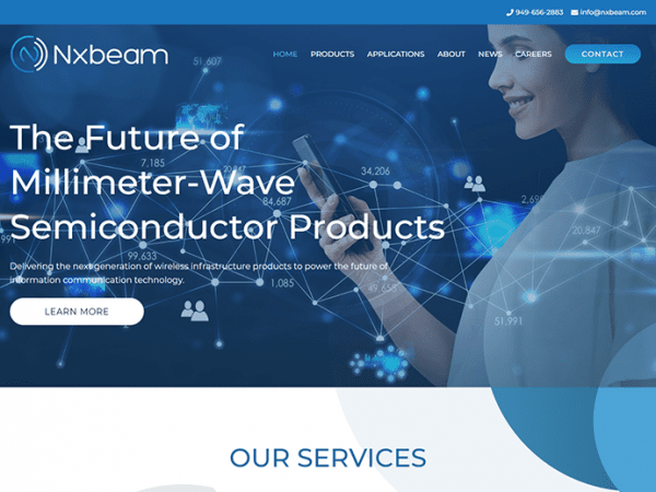 The future of millimeter wave semiconductor products website.