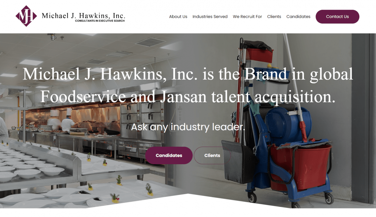 A website design for Michael J. Hawkins Inc.