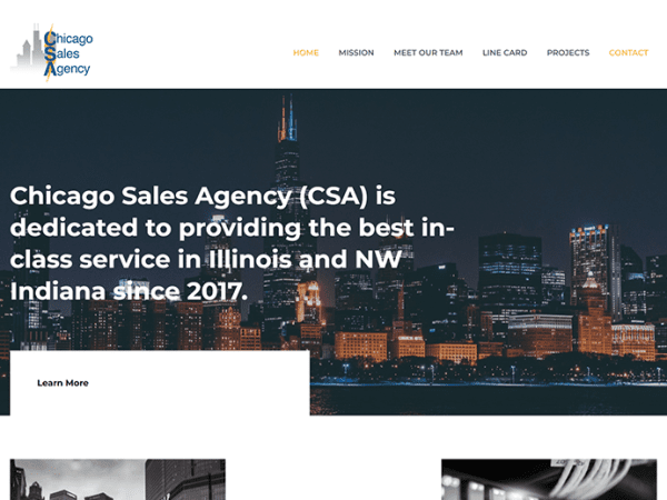 Sales agency website design in Chicago.
