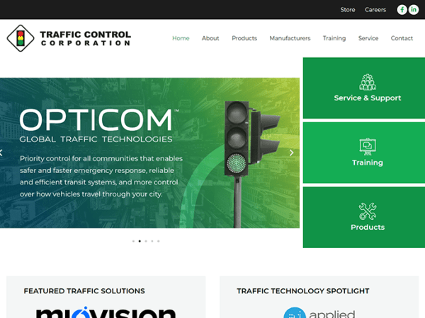 Opticom - traffic control corporation website.