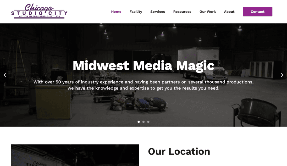 A website design for a radio station based in Chicago.