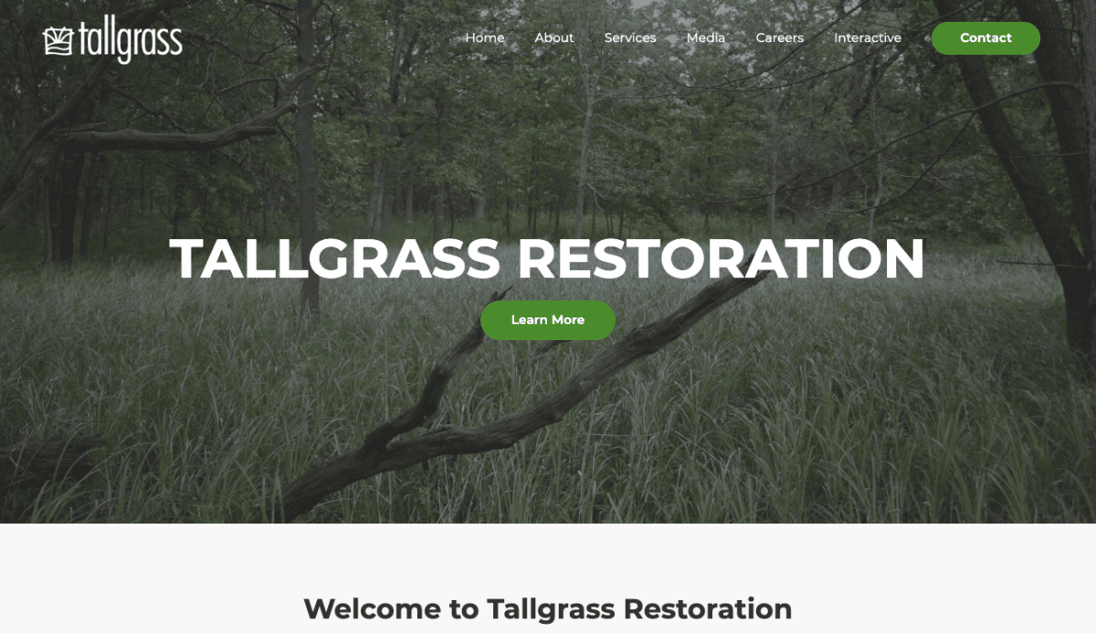 Tallgrass restoration website design.