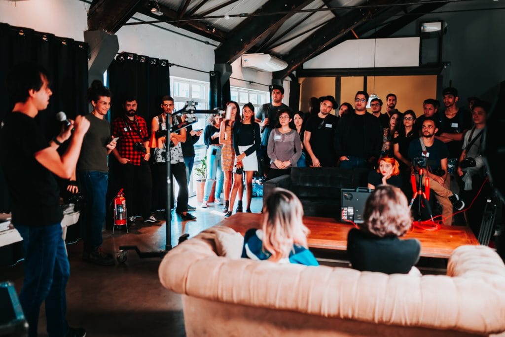 A nonprofit group of people in a room.