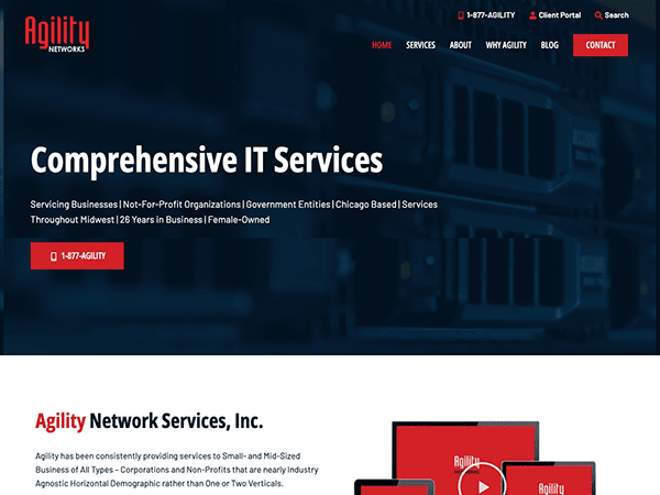 Agile network services theme for WordPress.