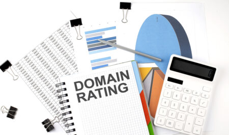 A domain rating calculator notebook.