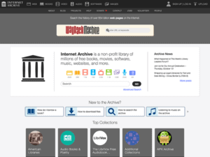 A screen shot of the internet history website.