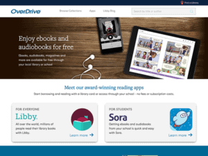 The homepage of overdrive.