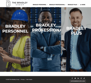 The Bradley staffing website design.