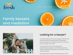 Fresh family lawyers and mediation website design.