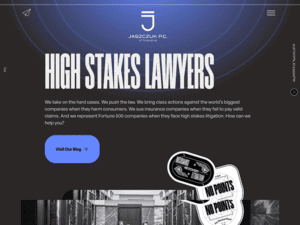 High stakes lawyers website design.