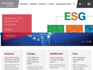 The homepage of esg.