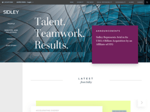 Sidley talent team results website.