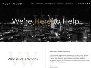 A website design for vela wood.