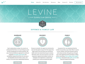 Levine family law website design.
