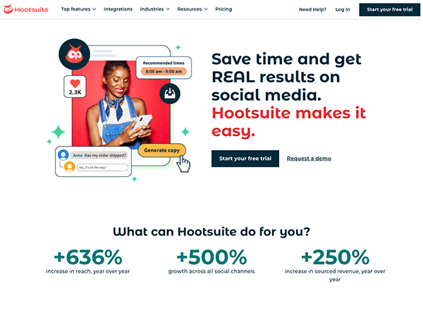 The homepage of a social media platform called hostite.