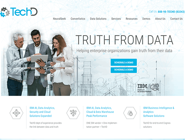 Tech d - truth from data website design.