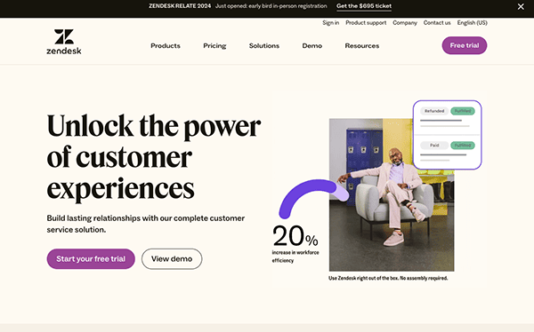 A website with the words unlock the power of customer experiences.