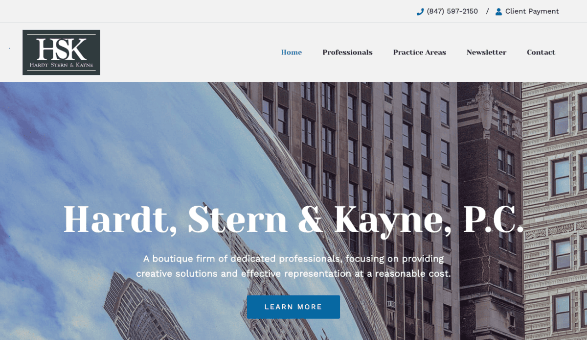 A website design for Stern & Kayne.