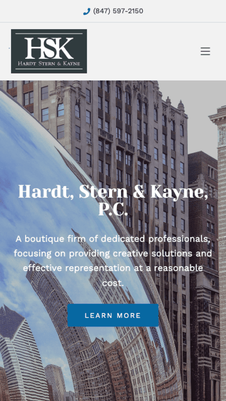 A website design for Kayne Hardt, Stern.