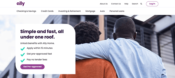 A website with a man and woman hugging each other.