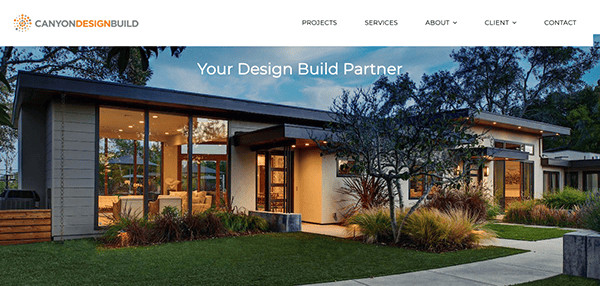 A website design for a home in california.