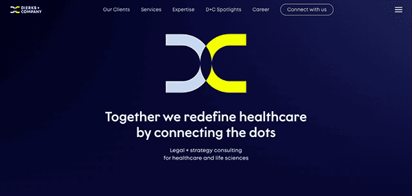 A website with the words dc together redefining healthcare by connecting the dots.