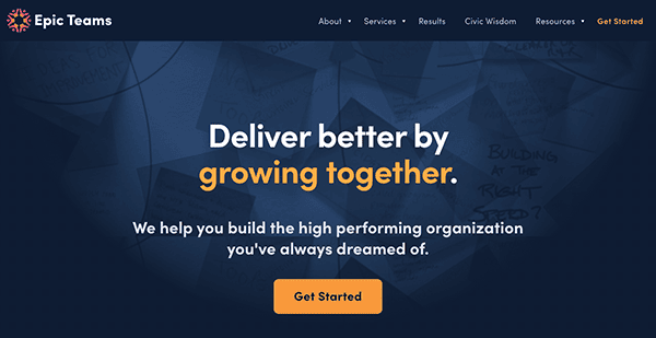 A website with the words deliver better by growing together.