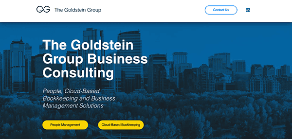 The goldensein group business consulting website.