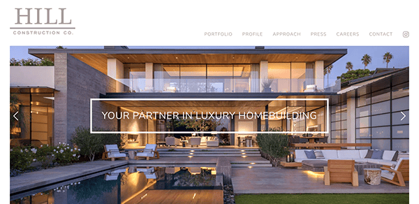 Hill real estate website design.