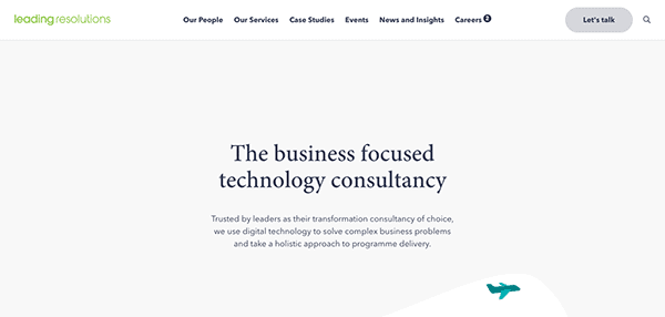 The business focused technology consultancy website.