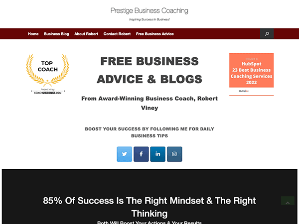 The homepage of free business coaching.