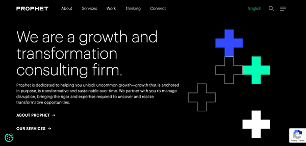 A website for a growth and transformation consulting firm.