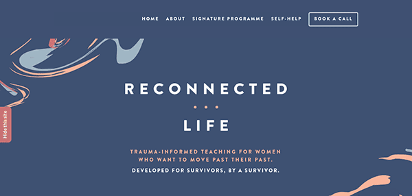A website with the words reconnect life.