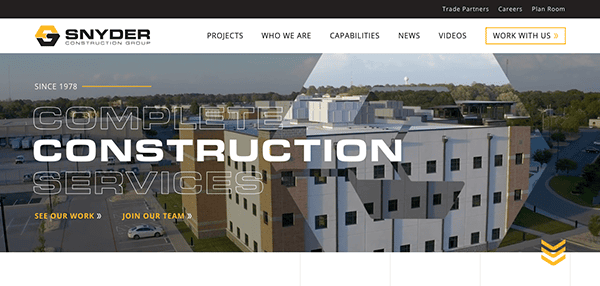 Svyder construction services wordpress theme.